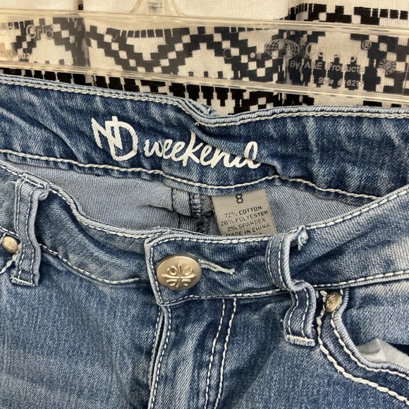 ND Weekend Denim Bermuda Shorts Women's Size 8 Embellished Pockets Blue - Picture 4 of 4